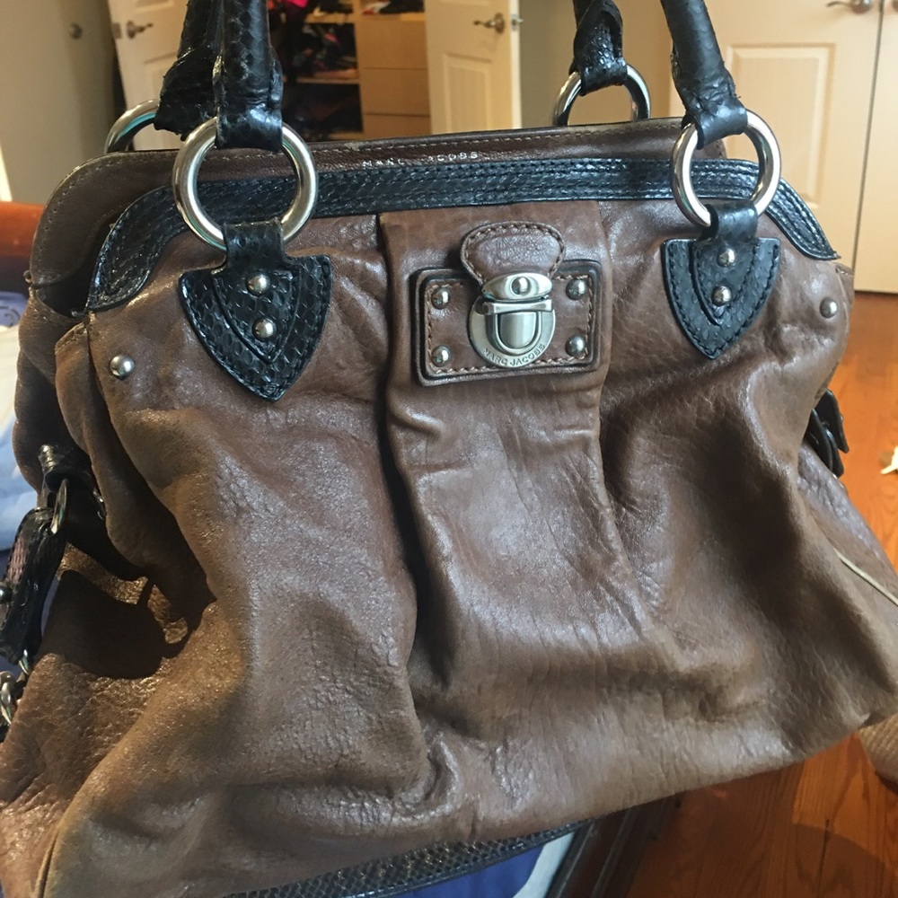 Marc Jacobs brown leather tote bag